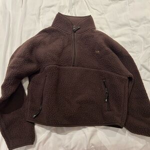 TNA BROWN QUARTER ZIP SIZE M